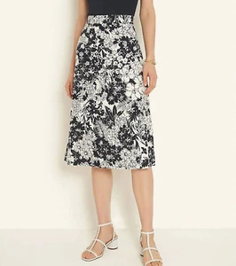 Gonna estiva Ann Taylor in cotone con occhielli floreali taglia 8 nuova con etichetta - Foto 1 di 4