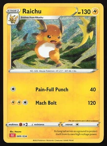 Raichu - CLC - 009/034 - Holo - Juego de Cartas Coleccionables Pokemon Clásico - Imagen 1 de 2