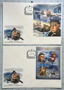 Djibouti 2019 (2 FDC) “145th Birth Of Ernest Henry Shakleton” Antarctic Explorer - Picture 1 of 1