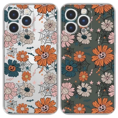 Halloween Pumpkin Flower Phone Case for Iphone 16 15 14 13 12 11 ProMax XR - Image 1 of 4