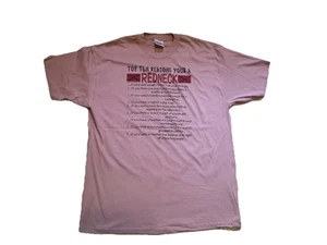 T-shirt umorismo collo rosso vintage taglia XL top ten punto singolo - Foto 1 di 4