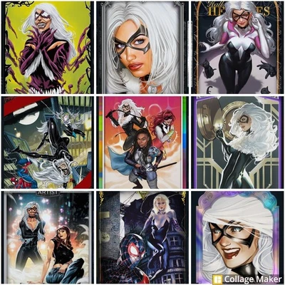 9 Topps Marvel Collect SR BLACK CAT Cards Super Rare +XTRA - Image 1 of 4