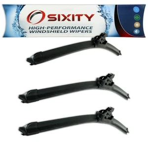 Front+Rear Bracketless Windshield Wiper Blades for Saleen S7 OEM Upgrade Kit vy - Picture 1 of 8