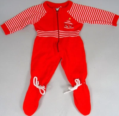 Vtg Tiny Tots Baby 1 Pc Outfit Jumper Romper Sweater Carousel 1970s 3M to 6M - Image 1 of 4