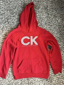 Calvin Klein Boys' Red Hoodie Swearshirt Size 7 Long Sleeve - Picture 1 of 3