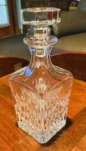 GORHAM Lead Crystal Square Whiskey Scotch Bourbon 10” Decanter Free Shipping! - Picture 1 of 4