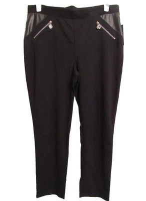 Adrienne Vittadini Pull-on Pierna Recta Cómoda Cintura Cremallera Logo Pantalones XL NUEVO CON ETIQUETAS Foto 1 de 4