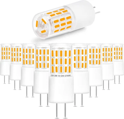 G4 3W LED Landscape Light Bulbs 12V-24V Warm White 2700K, 20W-30W T3 Halogen Rep - Image 1 of 4