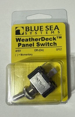 Blue Sea 4151 WeatherDeck  Panel Toggle Switch Off/On Carling SPST Momentary - Image 1 of 4