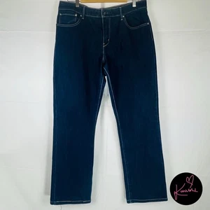 Levi's Demi Curve Classic Straight Leg Women's Jeans W34 L34 3 Blue Mid Rise - Picture 1 of 8