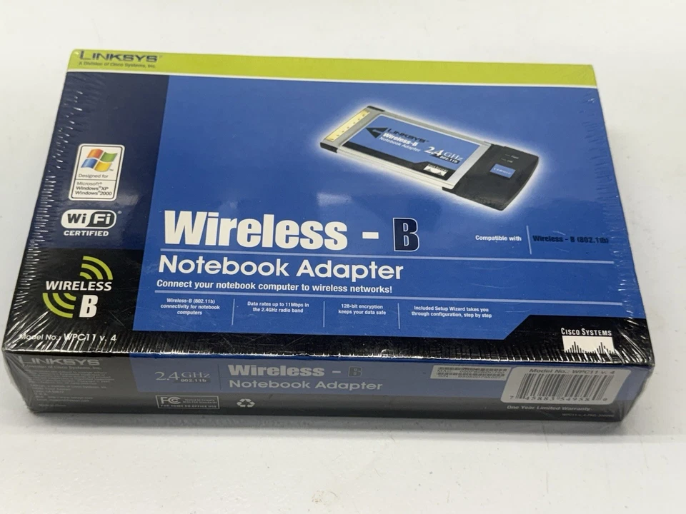 NEW Linksys Wireless-B Notebook Adapter Model WPC11 v4  Laptop WiFi Card 11Mbps - Image 1 of 4