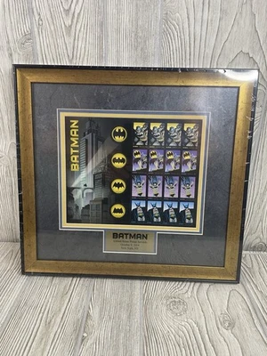 Framed 2014 Batman US Postage Stamps Sheet of 16 Forever Stamps DC Collectible - Image 1 of 4