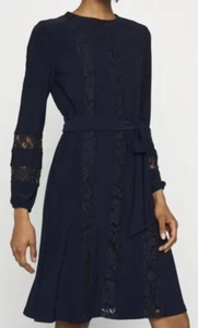 NWT Lauren Ralph Lauren Size 6 Women's Navy Blue Long Sleeve Cocktail Dress - Picture 1 of 5