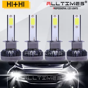 4x H1 H1 Combo Faro LED Haz Alto Bajo Kit Bombillas Blanco 6000K 4000W 360000LM - Imagen 1 de 11
