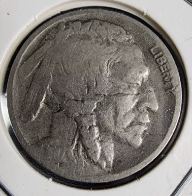 1917 D 水牛镍模旋转错误和正面的模具裂纹错误更好日期 — 第 1/4 张图片