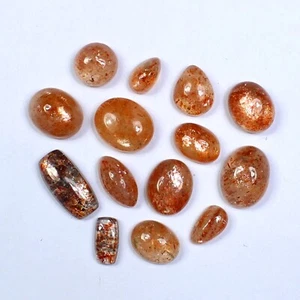 Red Sunstone Cabochon Mix Shape Fire Polished Sunstone Gemstone Lot 17.6-10 MM - Picture 1 of 4