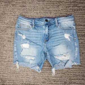 Cello Size S Girls Shorts Distress Mid Rise Denim Blue - Picture 1 of 8