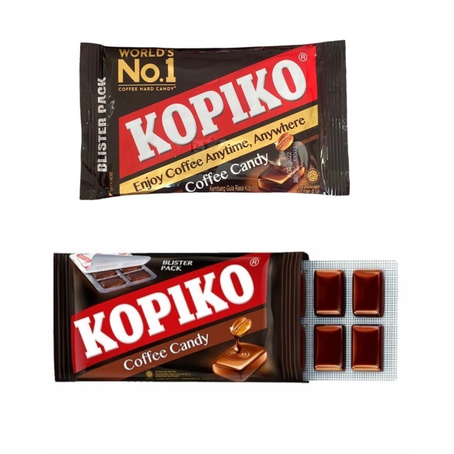 60 Packs Kopiko Coffee Candy - Blister Pack Hard Coffee Candy - Exp 2-26-2026
