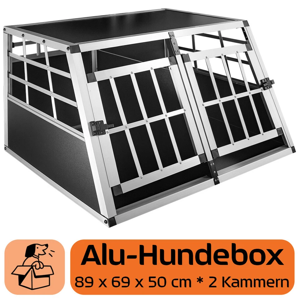 Hundetransportbox Auto Hundebox Alu Transportbox Aluminium 89 x 69 x 50 Petigi - Bild 1 von 4