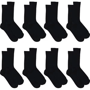 8 Pairs Holeproof Mens Merino Wool Blend Crew Everyday Socks Black Bulk S10012 - Picture 1 of 4