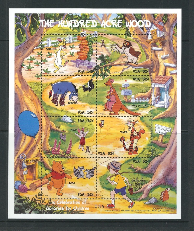 Micronesia SC # 282a-h Winnie The Pooch. MNH Foto 1 de 1