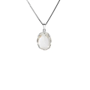 Venezianerkette Kette Halskette Anhänger Bergkristall 925 Sterling Silber Da/He - Picture 1 of 5