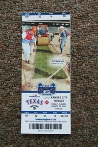 TEXAS RANGERS VS ROYALS 8/22/2014 FULL TICKET ~ BUTLER/WILLINGHAM HRs - Picture 1 of 1