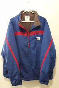 Ropa del equipo de la NFL para hombre chaqueta de peso medio NY GIANTS cremallera completa azul rojo 2XL - Imagen 1 de 6