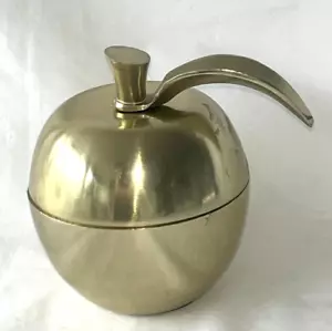 Brass Plated alloy Apple & Leaf Lidded Trinket Dishes with Felt Base - Bild 1 von 5
