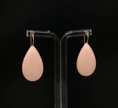 Orecchini donna goccia corallo rosa grandi pendoli monachella argento 925 - Immagine 1 di 4