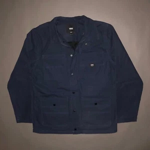 NWT VANS NAVY DRILL CHORE COAT Jacket M Skateboard Zip Snap Button $169.00 MTE - Picture 1 of 11