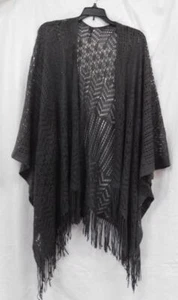 NWOT - Ms. Lightweight Ruana Knit Wrap from Britt's Knits - Dark Gray - OSFM - Picture 1 of 2