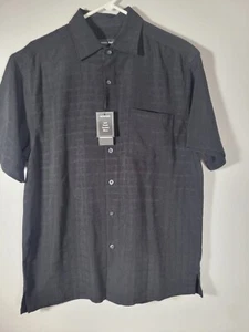 Michael Brandon Microfiber Short Sleeve Black Men's Shirt Medium - Picture 1 of 10