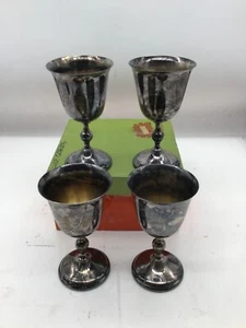 Vintage William Adams (Set of 4) 5 1/2" Silverplate Wine Goblets - Picture 1 of 6