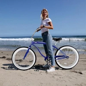 Tracer AVALON Blue 26 inch Beach Cruiser 3.0 Fat Tire Bike for Men Women Adult - Picture 1 of 6