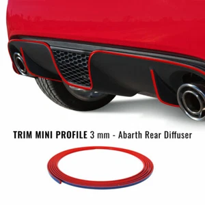 Profilo Adesivo per Paraurti Posteriore Fiat 500 Abarth, Rosso - Imagen 1 de 4