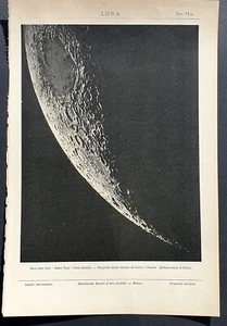 astronomia stampa antica 1905 anonimo luna mare crisium fotoincisione foto - Imagen 1 de 5