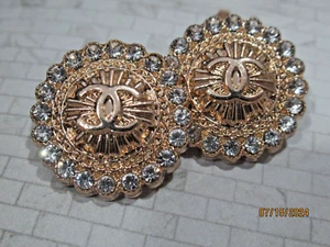 CHANEL 2    GOLD TONE , cc logo   22MM/ UNDER 1'' BUTTONS THIS IS FOR 2 - Picture 1 of 3