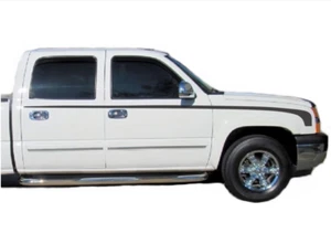 2 PCS Graphic Waist Line Stripe Car Sticker For Chevrolet Silverado Side Decals - Picture 1 of 6