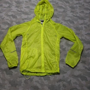 Nike Running Jacket Womens XS Yellow Full Zip Hooded Windbreaker - Picture 1 of 10