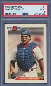 1992 Bowman #1 Ivan Rodriguez PSA 9 Rangers RC HOF - Picture 1 of 2