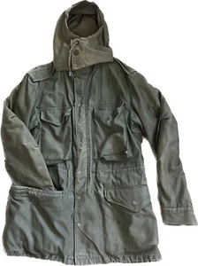 VTG 1955 US Army Military Hooded Parka Jacket Coat Regular Small Green RARE READ - Picture 1 of 24