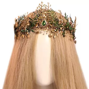 Corona de flores de hadas del bosque - Diadema de bosque de hadas corona de elfos hoja hecha a mano con... - Imagen 1 de 7