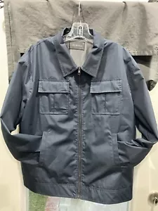 Saks Fifth Avenue Zipper Lightweight Jacket Black / Navy Mens XL Flap Pockets - Picture 1 of 7