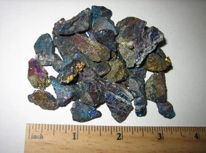 41 SMALL NATURAL 0.4"- 0.7" CHALCOPYRITE AKA PEACOCK ORE STONES MEXICO ~ 117.8g - Picture 1 of 6