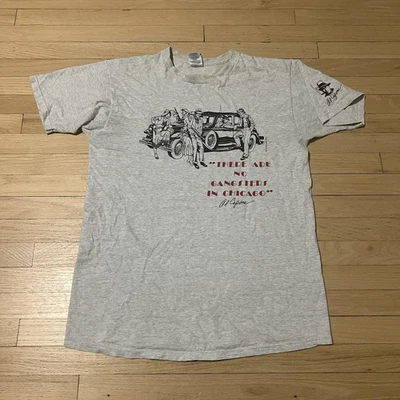 Camiseta vintage años 90 Al Capone para hombre XL gris no hay gansters en Chicago Foto 1 de 4
