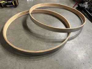 22" PREMIER WOOD bass drum hoops SILVER #WD9 - Picture 1 of 17