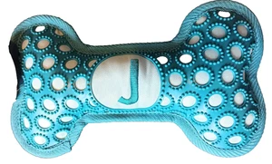 Tale of Tails - Alphabet - J - Bone Dog Toy - Soft Squeaker Stuffed - Blue - Picture 1 of 5