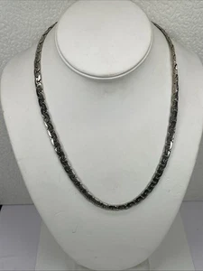 Spectacular Vintage Handmade Sterling Silver 925 Large Chain Necklace 20” - Imagen 1 de 9