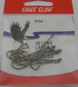 Eagle Claw 72A #6 10Ct Extra Long Bronze Hooks - Picture 1 of 1